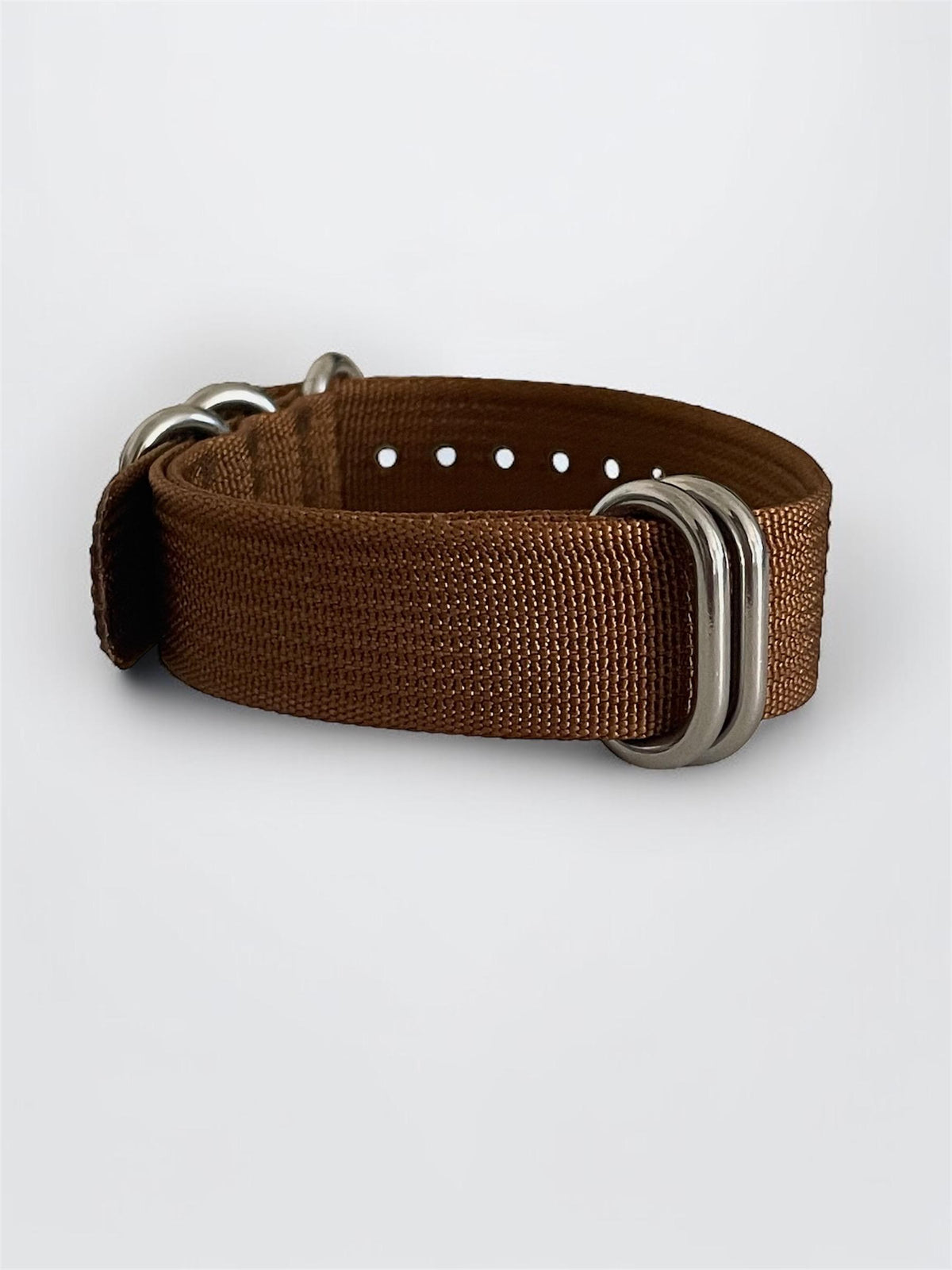 Brown NATO Strap, Silver Buckle