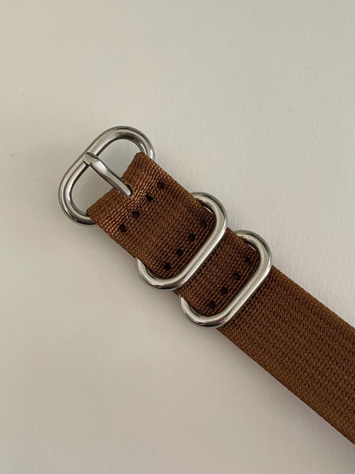 Brown NATO Strap, Silver Buckle