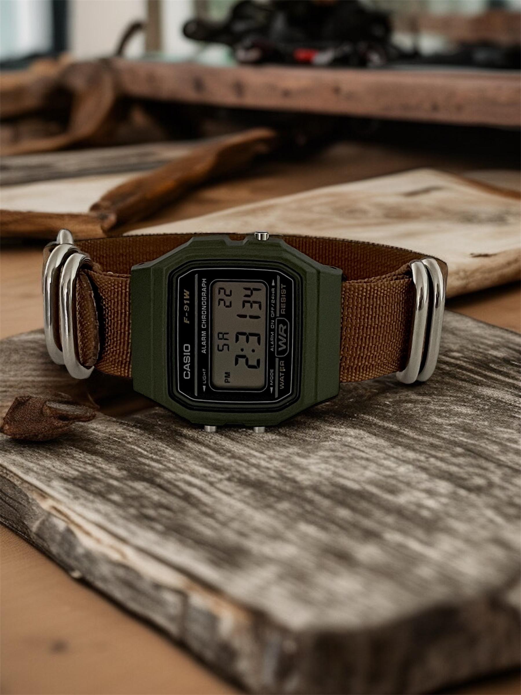 Brown NATO Strap, Silver Buckle