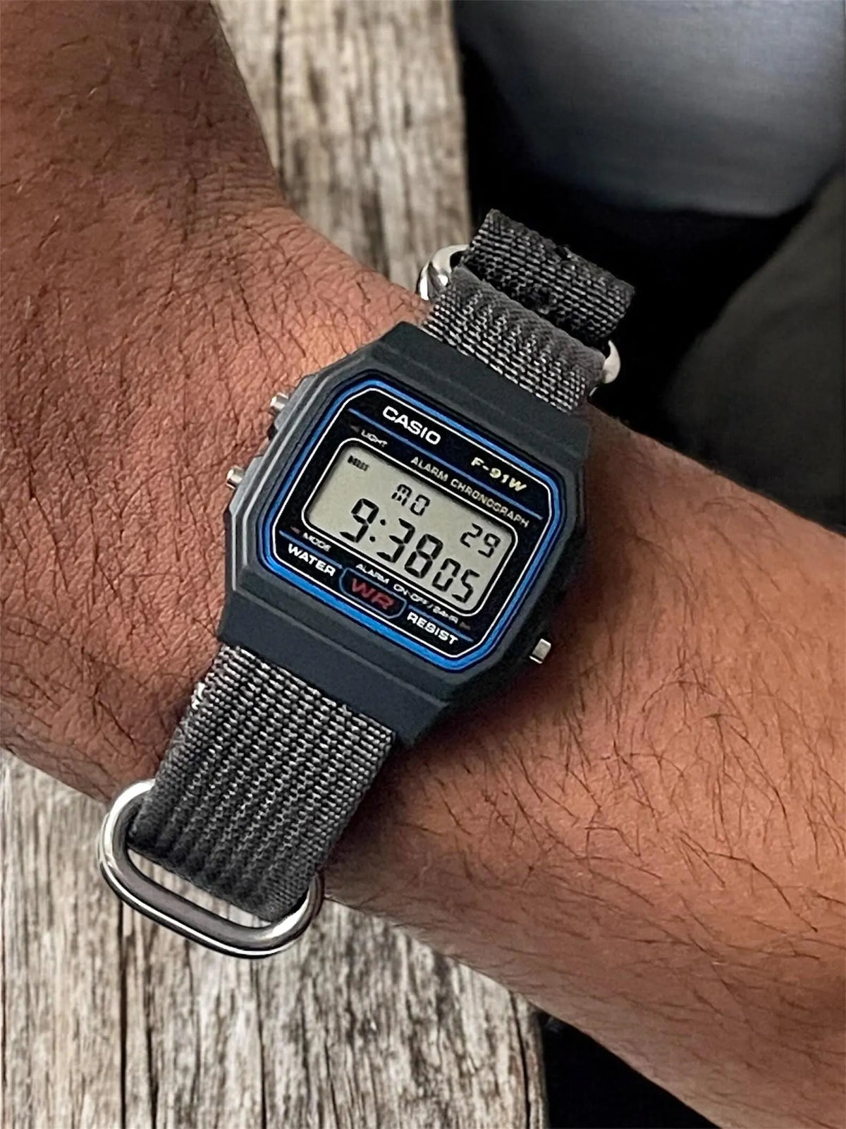 Gray NATO Strap, Silver Buckle