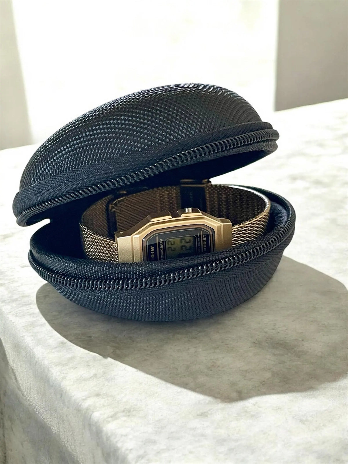 Custom Casio F91W Watch, Gold, Gold Metal Band