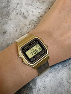 Custom Casio F91W Watch, Gold, Gold Metal Band